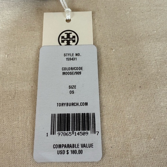 NWT Tory Burch Britten Compact Wallet  Pebbled Leather In moose brown - Picture 10 of 10